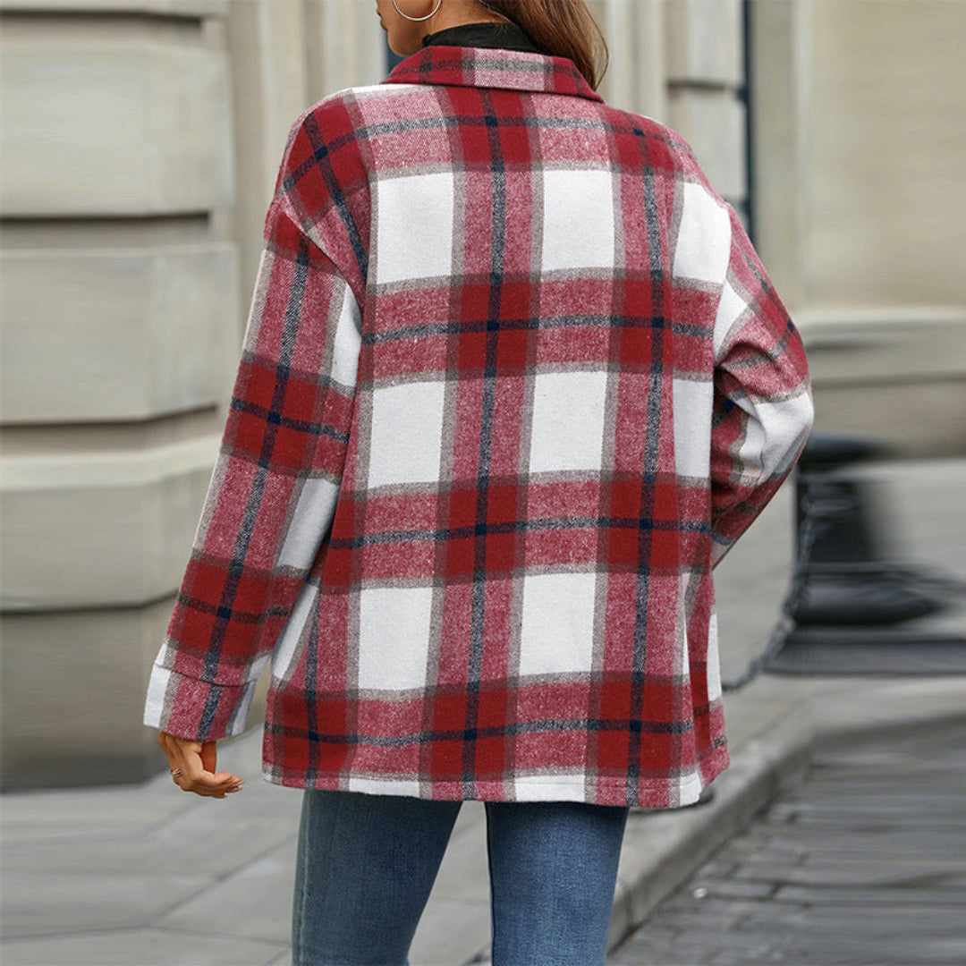 Women Overshirt Plaid Jacket Artisio