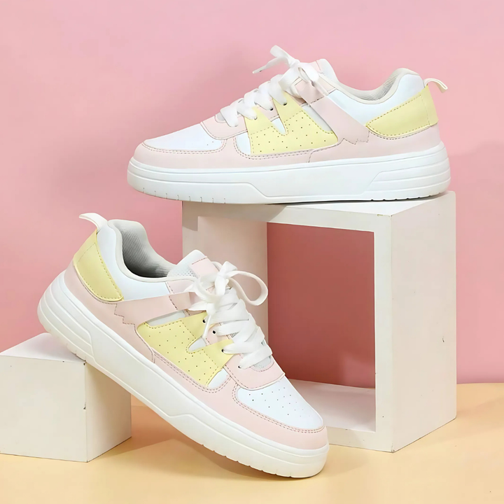 Women Pastel Color Block Sneakers Artisio