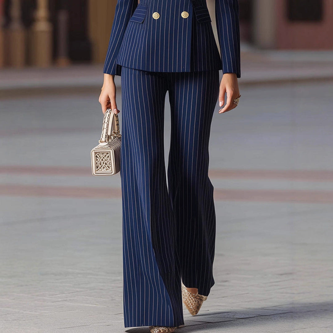 Women Pinstripe Power Suit Set Artisio
