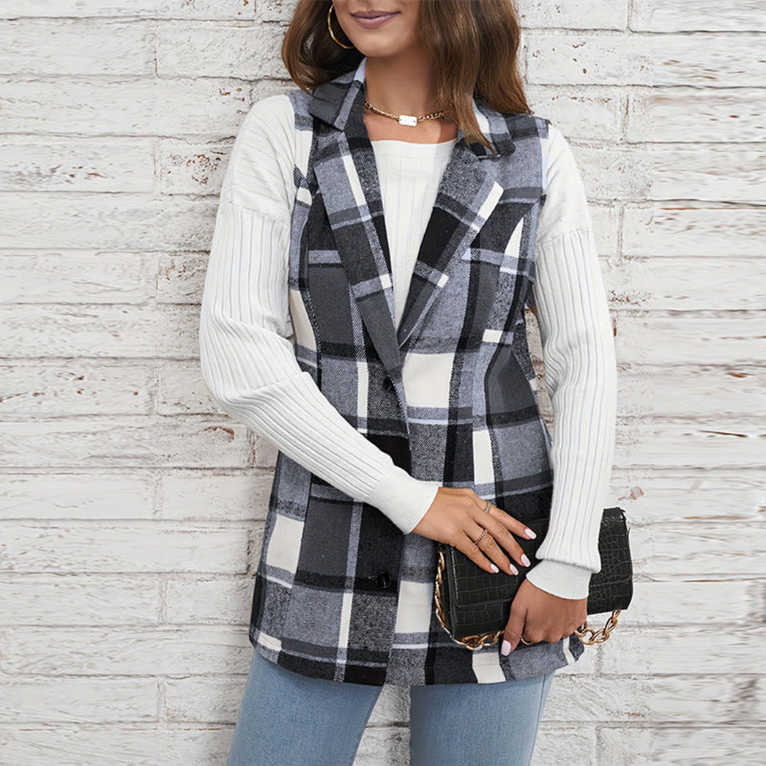 Women Plaid Vest Artisio