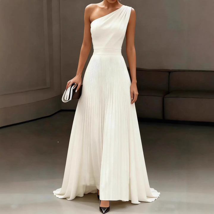Women Pleated Elegance Evening Gown Artisio