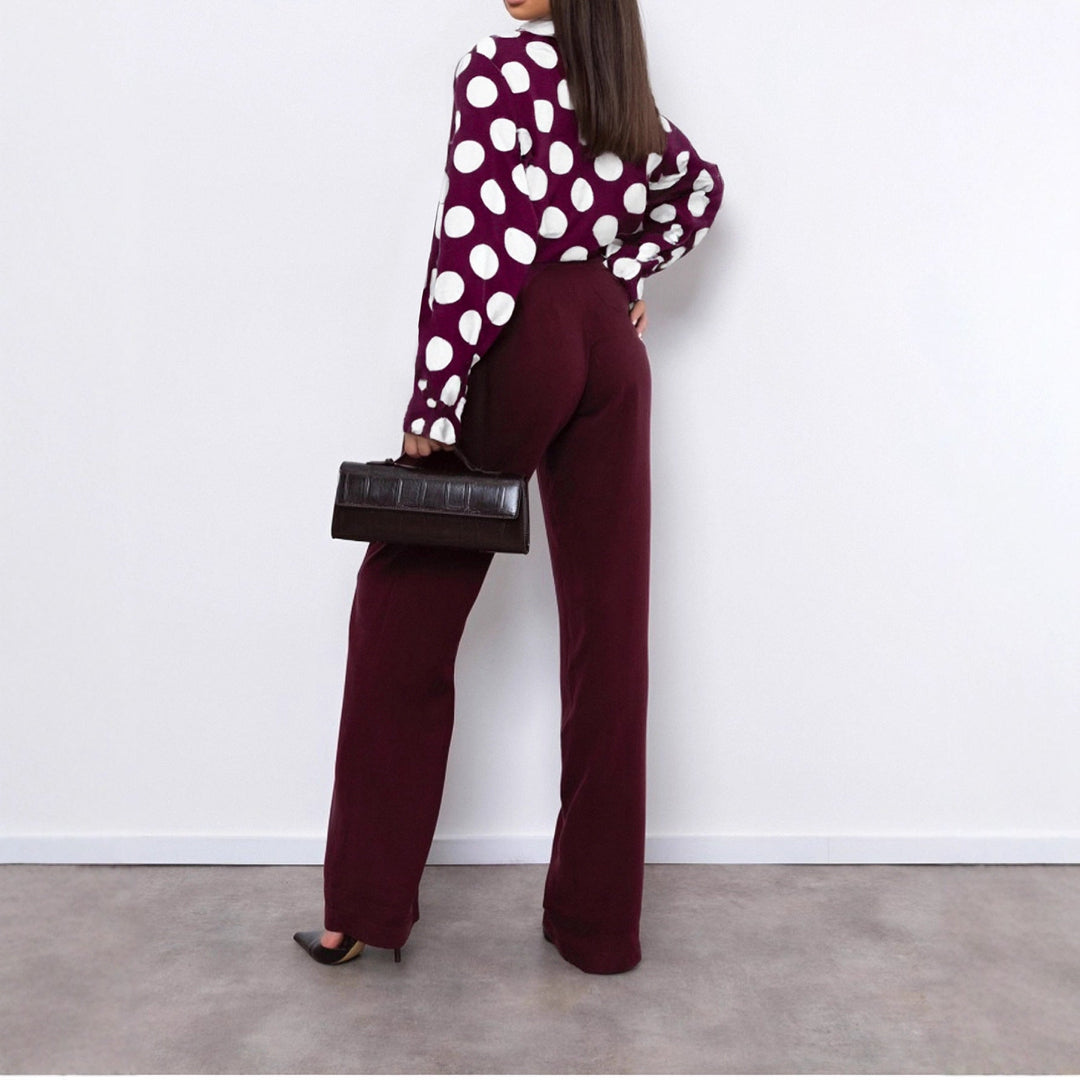Women Polka Dot Bow Blouse Artisio