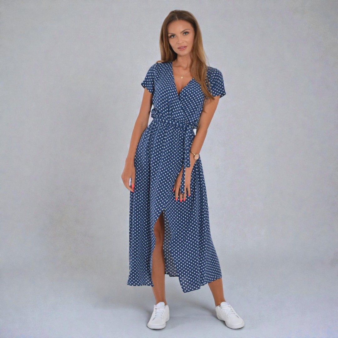 Women Polka Dot Maxi Dress Artisio