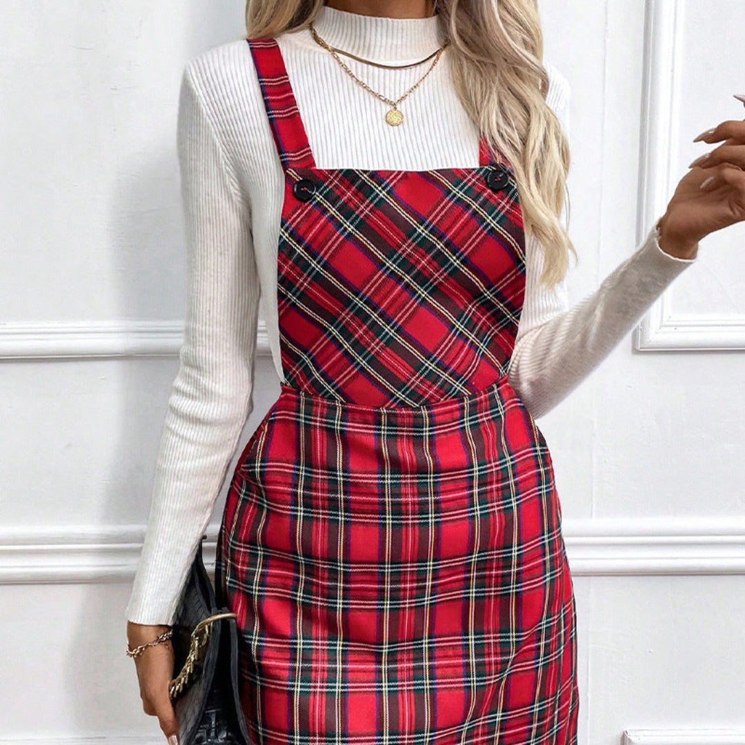 Women Preppy Plaid Dress Artisio