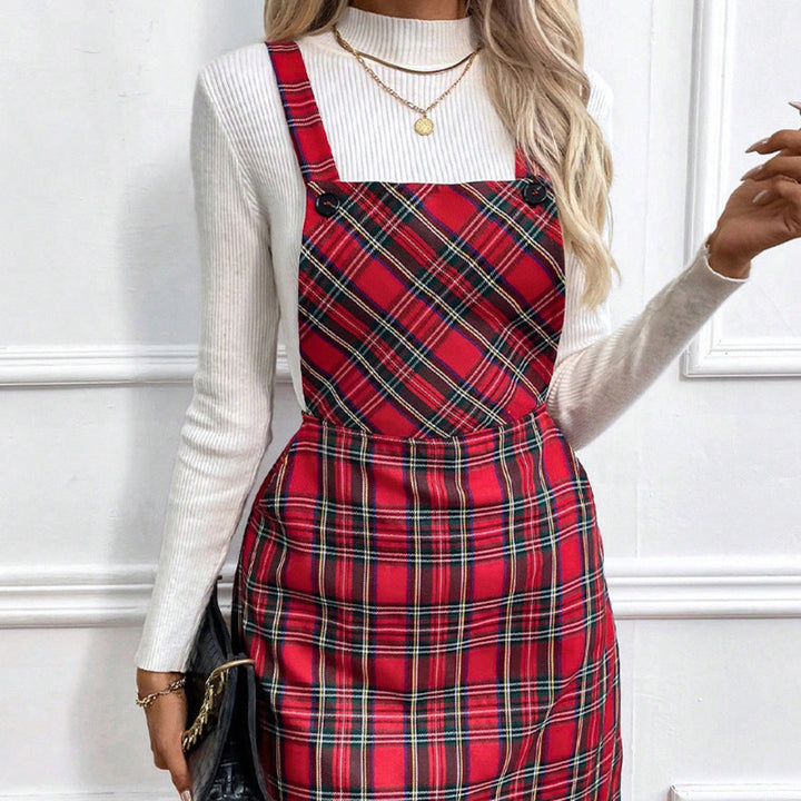 Women Preppy Plaid Dress Artisio