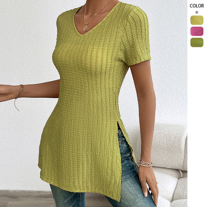 Women Ribbed Slim Fit Tunic Top Artisio