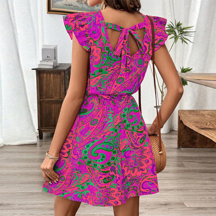 Women Ruffle Paisley Dress Artisio