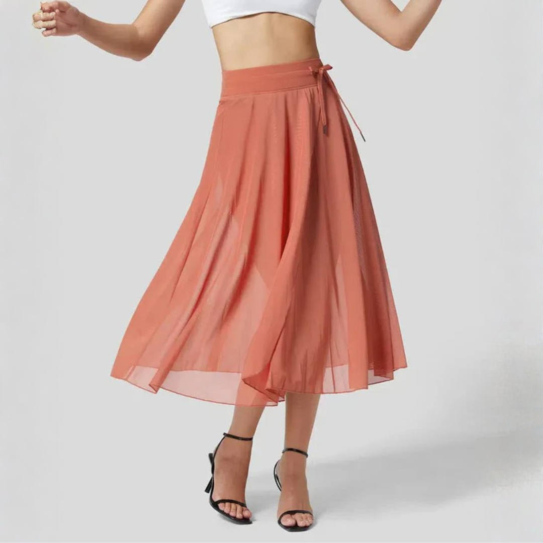 Women Sheer Flow Midi Skirt Artisio