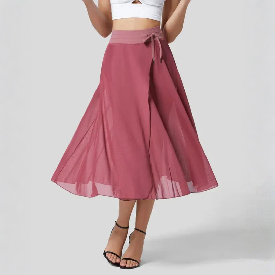 Women Sheer Flow Midi Skirt Artisio