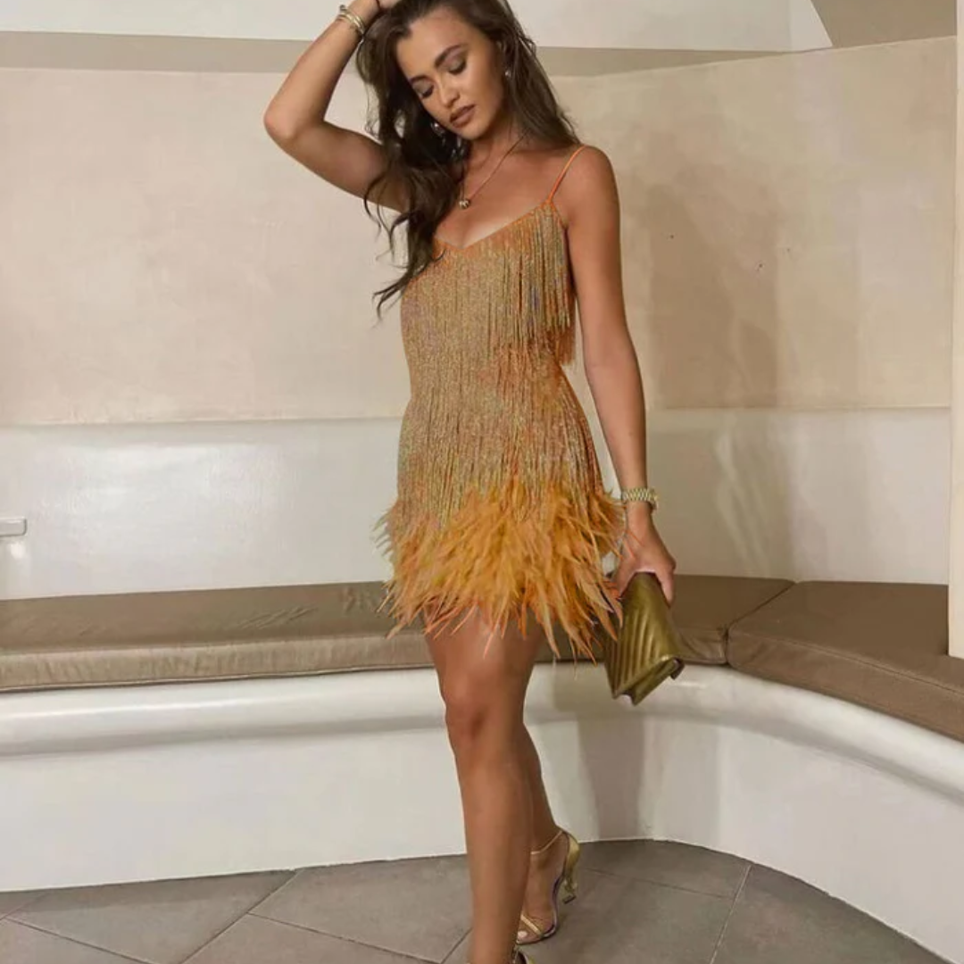 Women Shimmer Mini Dress Artisio