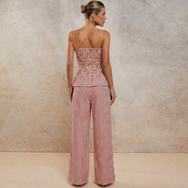 Women Smocked Strapless Jumpsuit Artisio