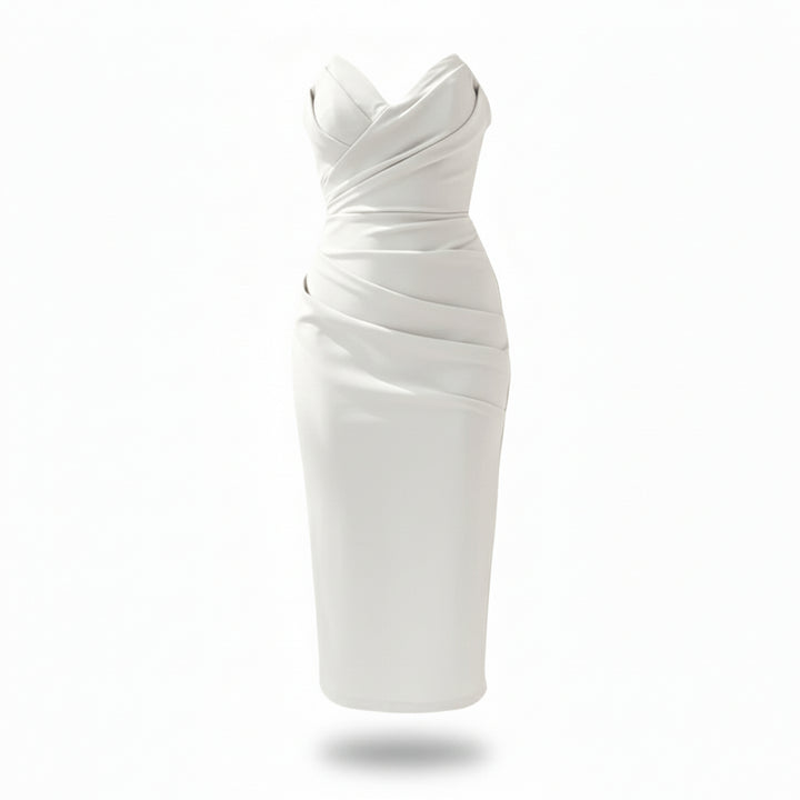 Women Strapless Bodycon Midi Dress Artisio