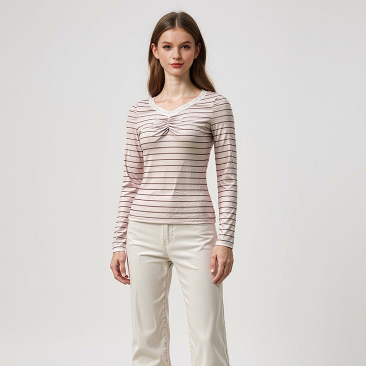Women Striped Slim Fit Top Artisio