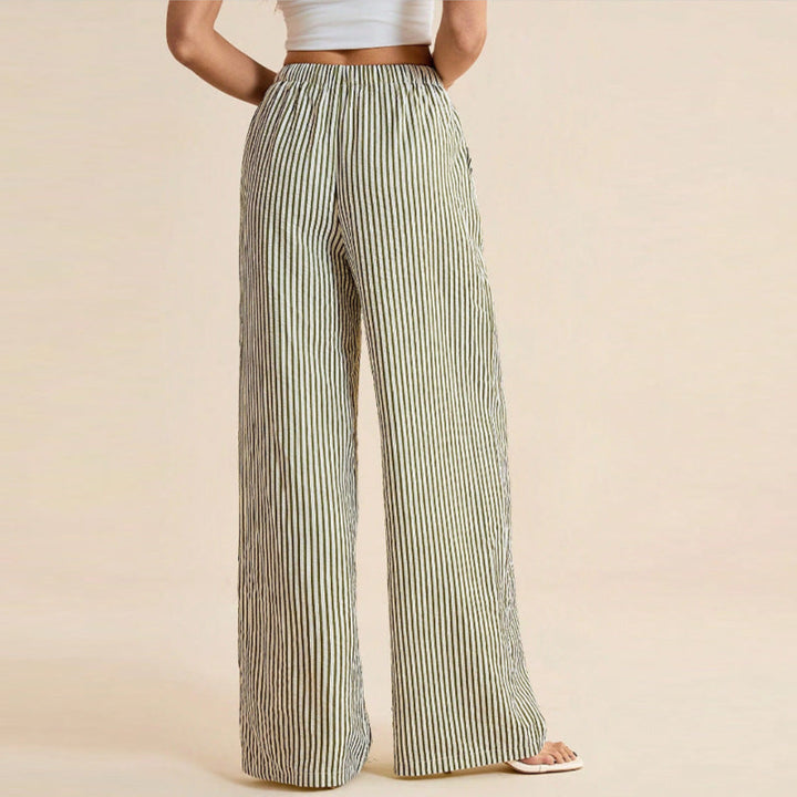 Women Striped Wide Leg Pants Artisio
