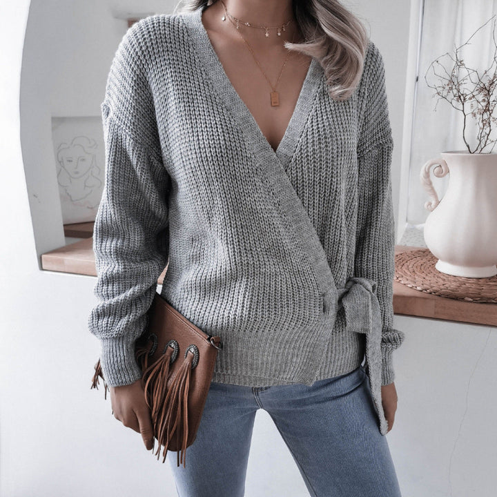 Women Tie Waist Knit Sweater Artisio