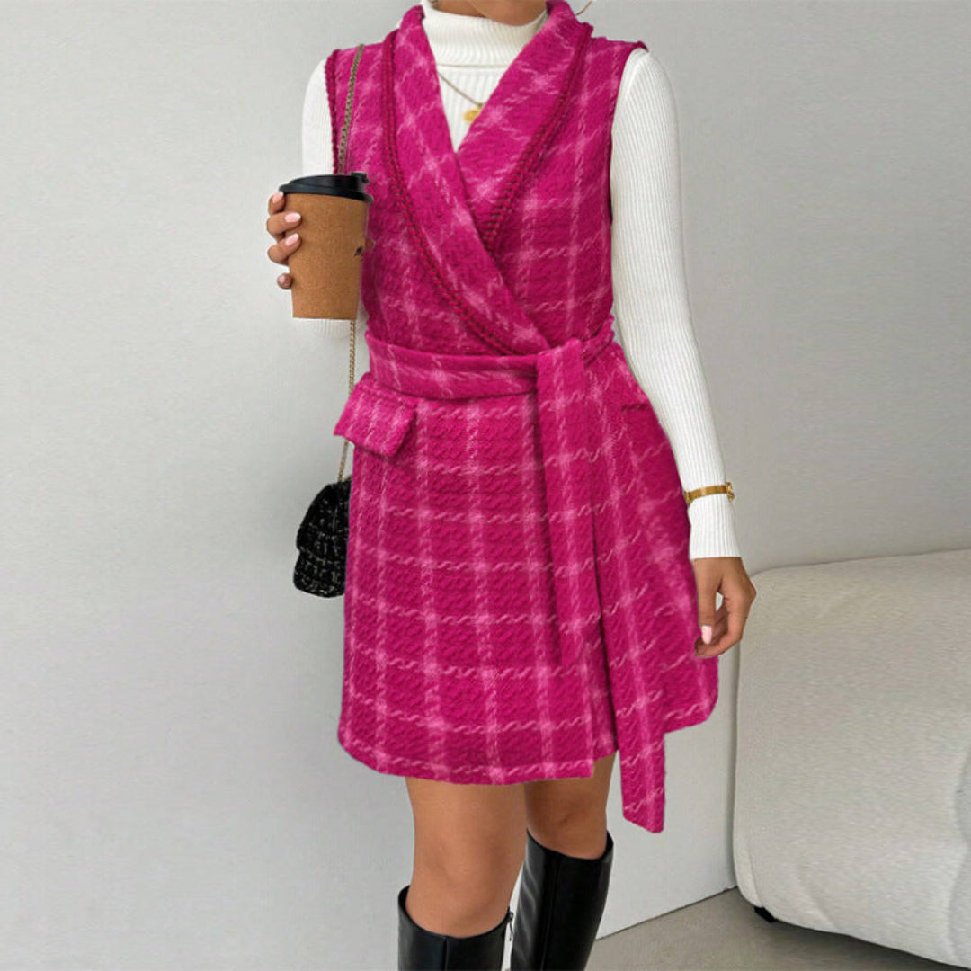 Women Tweed Wrap Dress Artisio