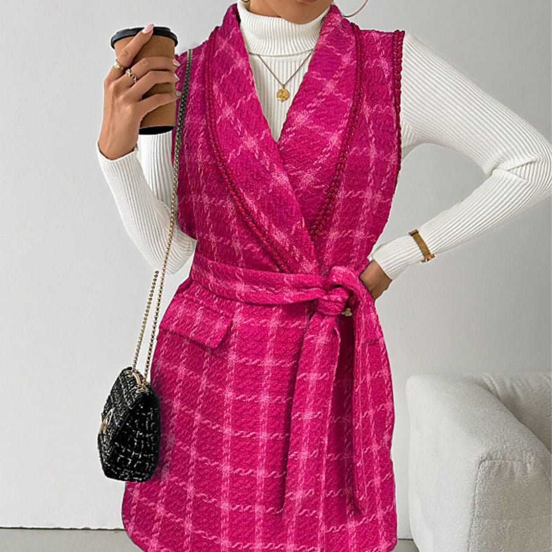 Women Tweed Wrap Dress Artisio