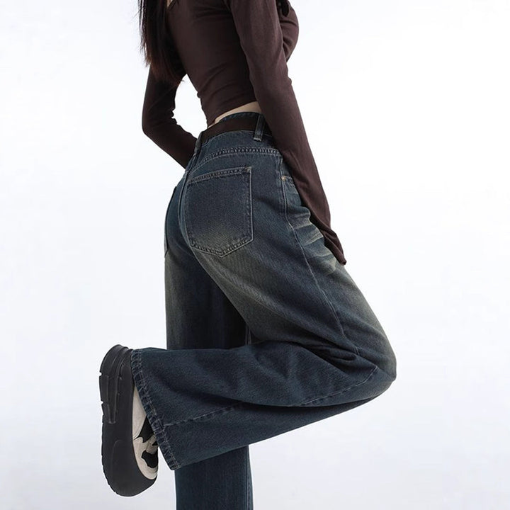 Artisio | Women Faded Dark Wide Jeans