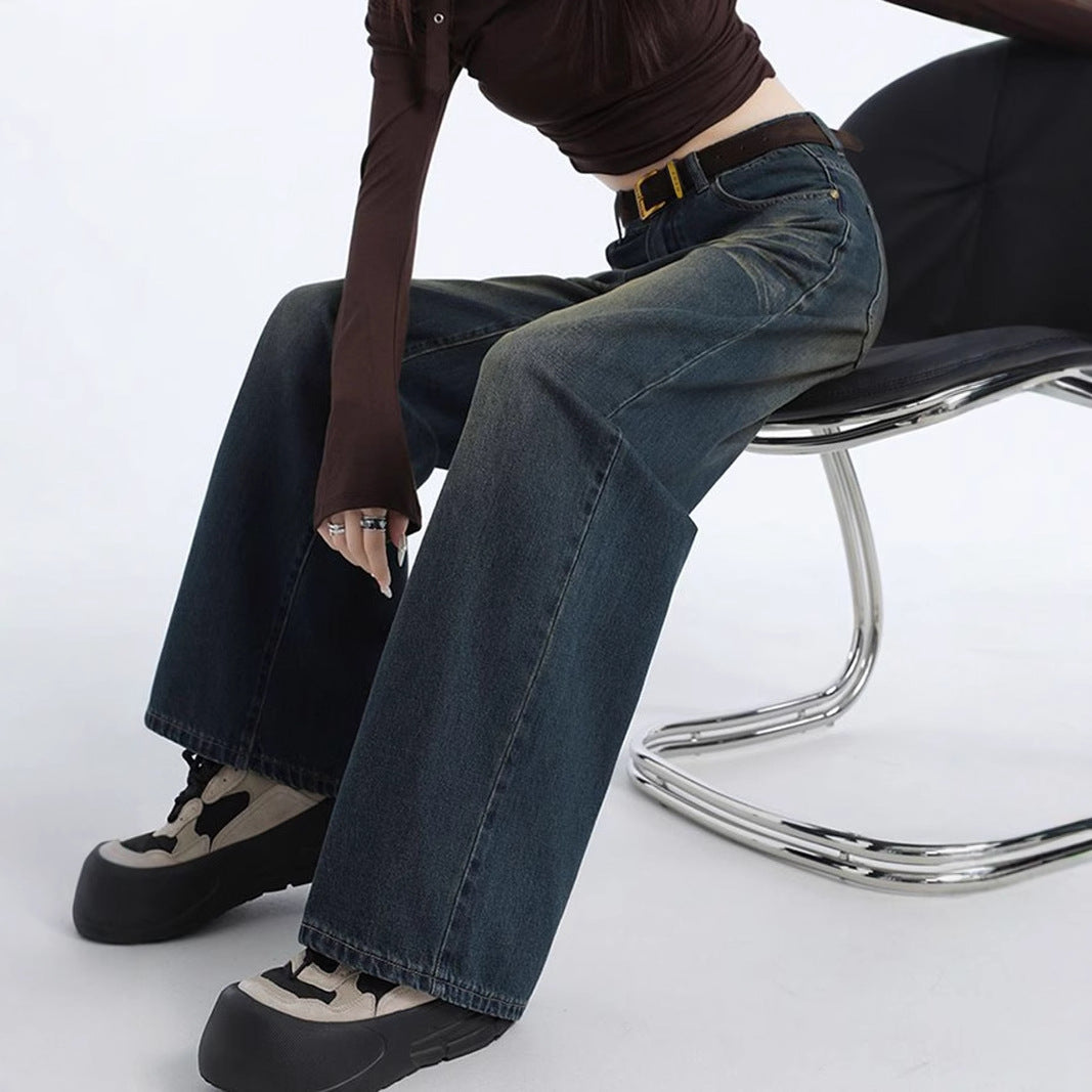 Artisio | Women Faded Dark Wide Jeans
