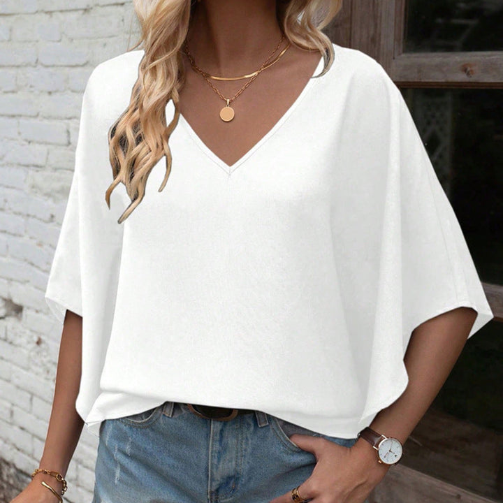 Women V Neck Batwing Blouse Artisio