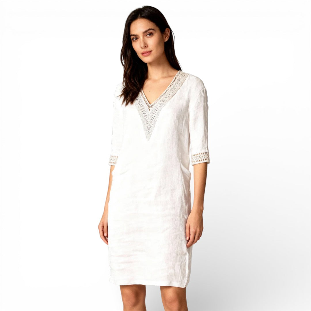 Women V Neck Tunic Dress Artisio