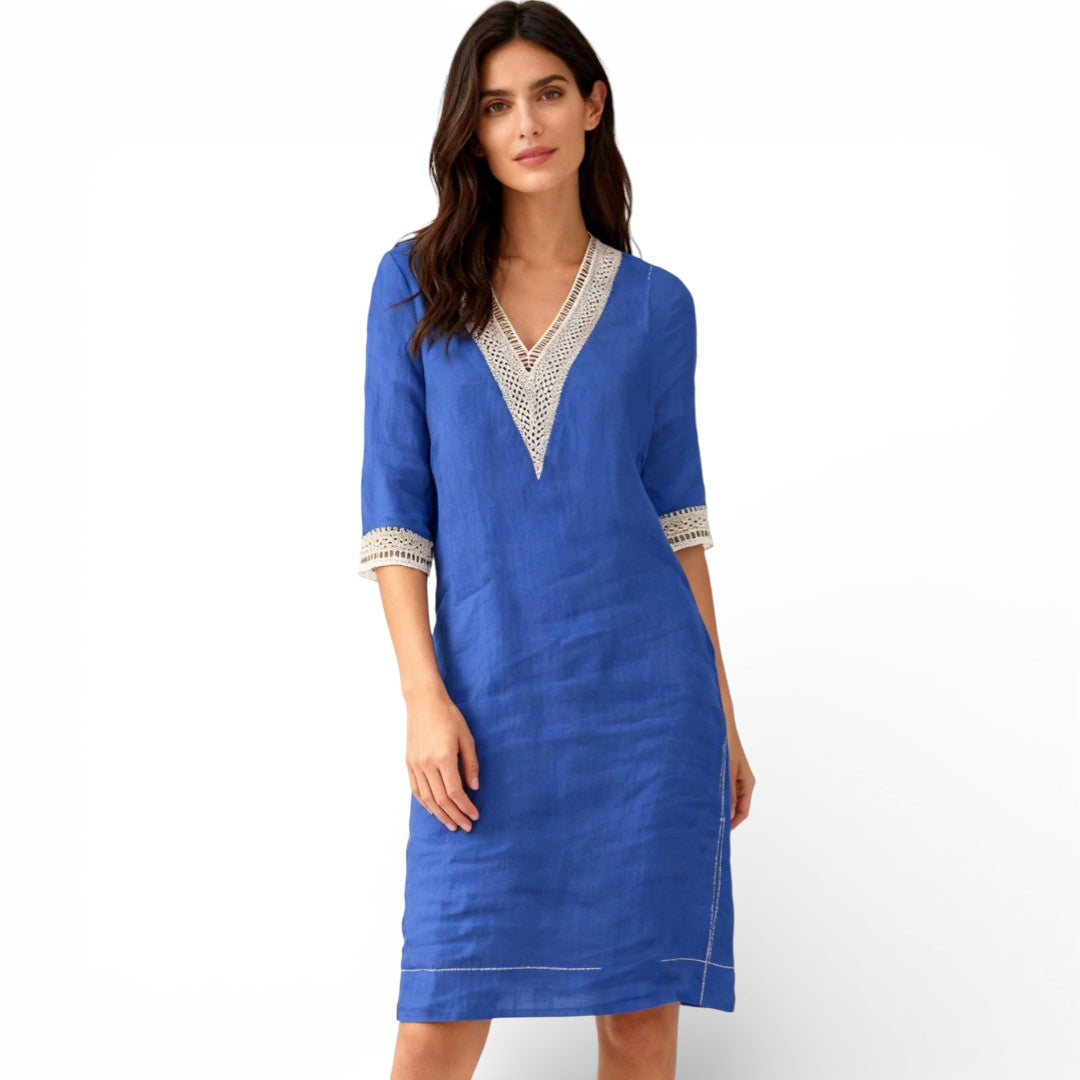 Women V Neck Tunic Dress Artisio