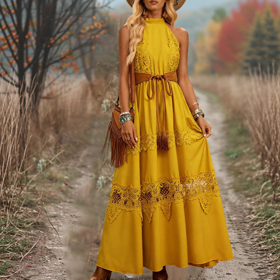 Women Western Boho Maxi Dress Artisio