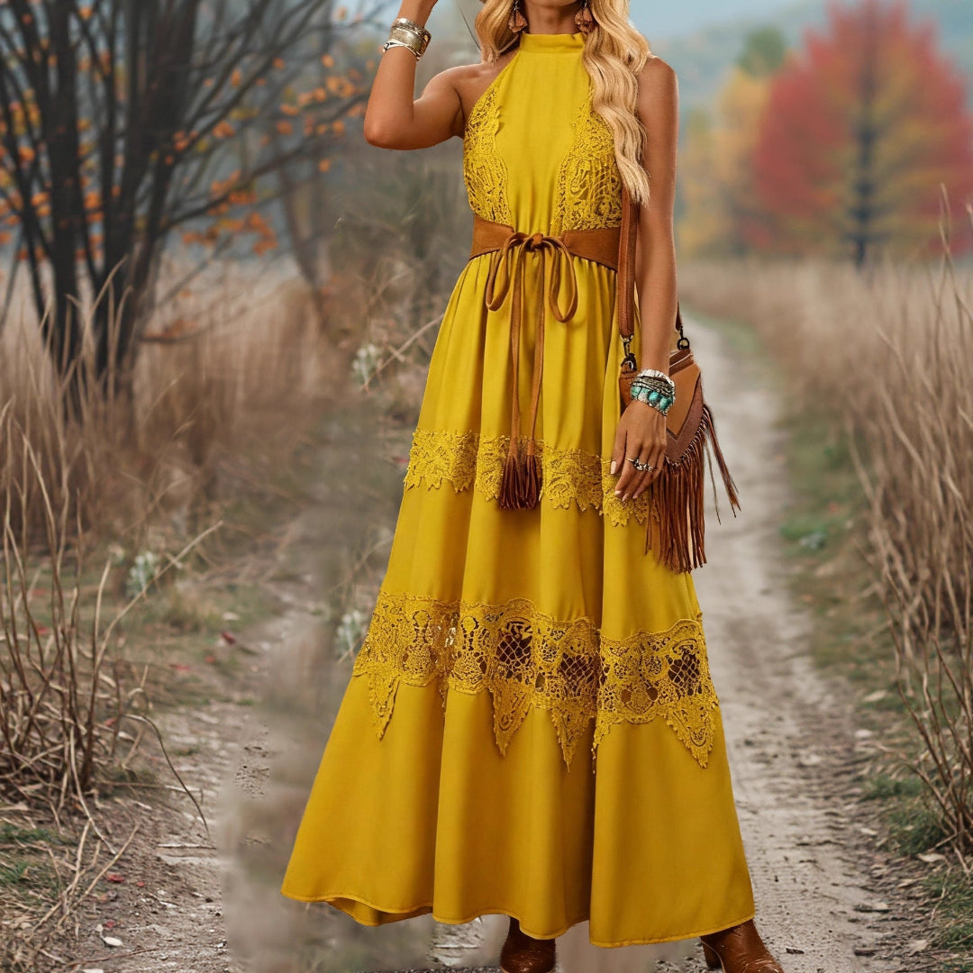 Women Western Boho Maxi Dress Artisio