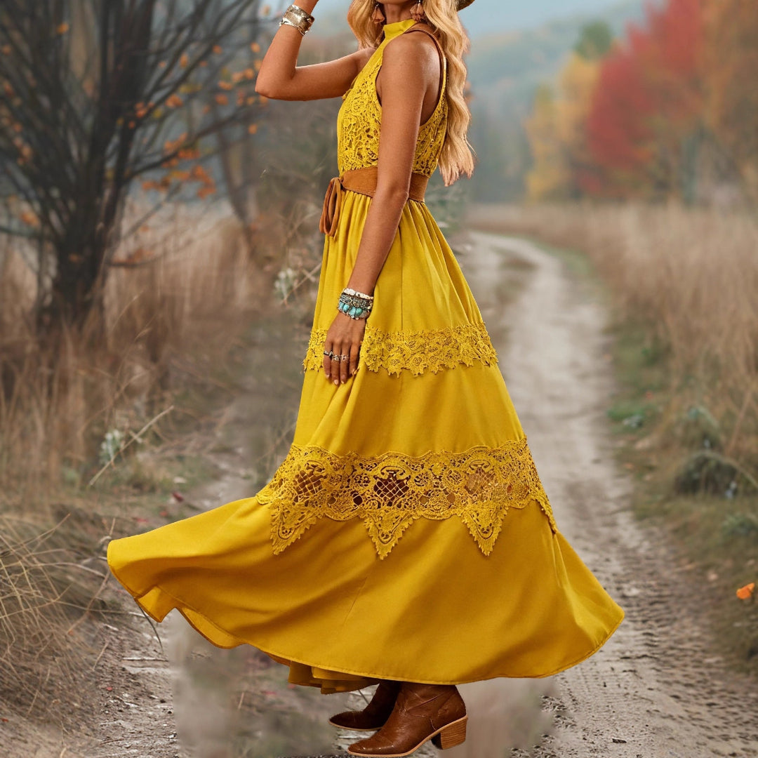 Women Western Boho Maxi Dress Artisio