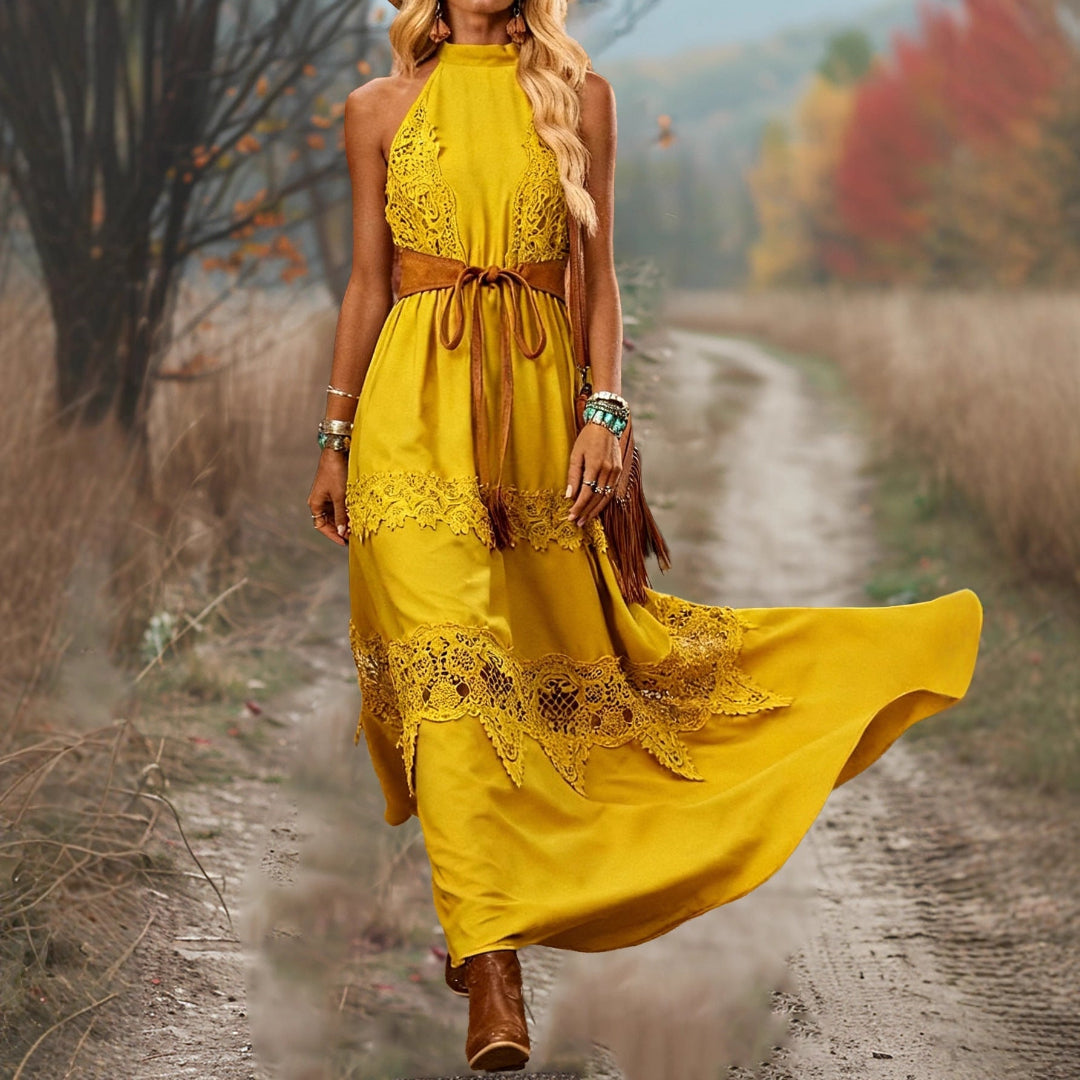 Women Western Boho Maxi Dress Artisio