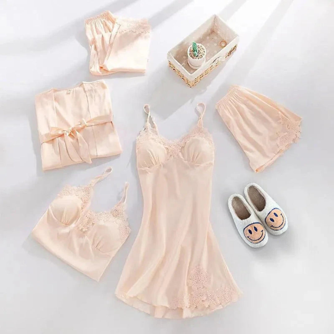 Women’s 5-Piece Satin Pajama Set Artisio