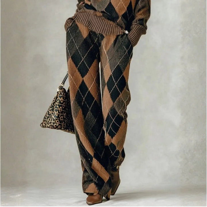 Women’s Argyle Pattern Knit Pants Artisio
