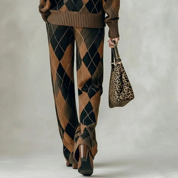 Women’s Argyle Pattern Knit Pants Artisio