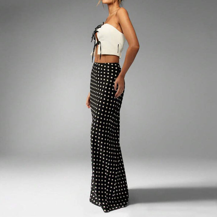 Women Chic Polka Dot Maxi Skirt Artisio