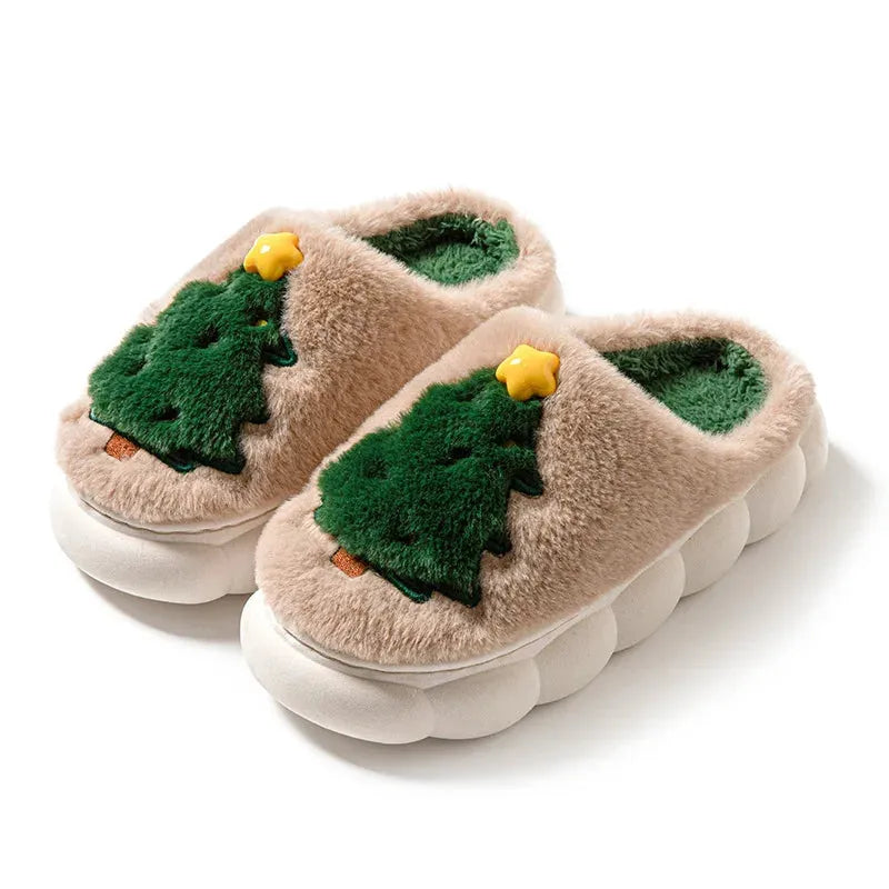 Noelle Women's Christmas Tree Plush Indoor Slippers Artisio