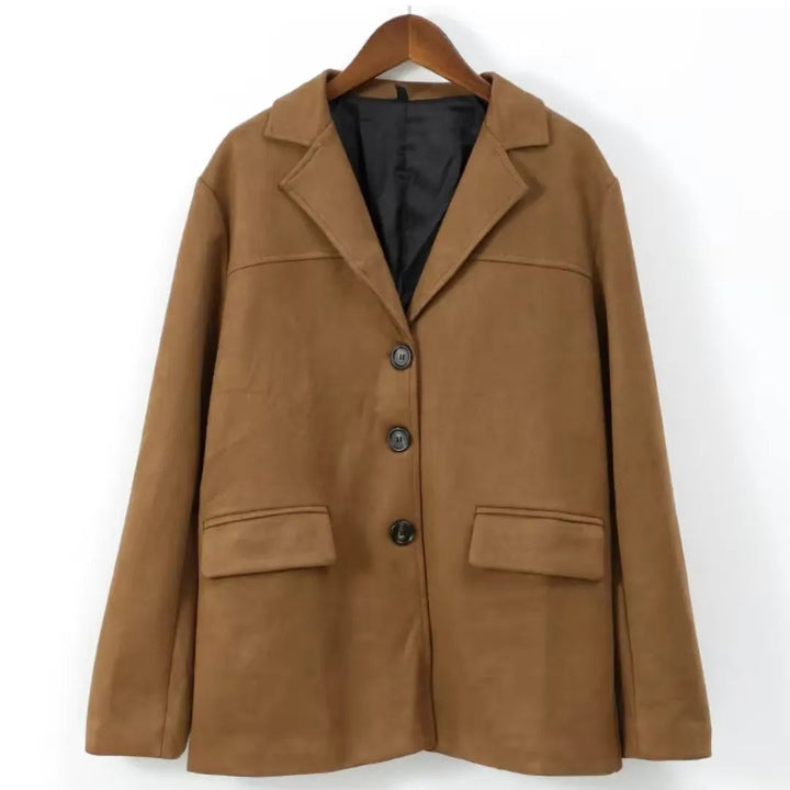 Women's Classic Brown Suede Jacket Artisio