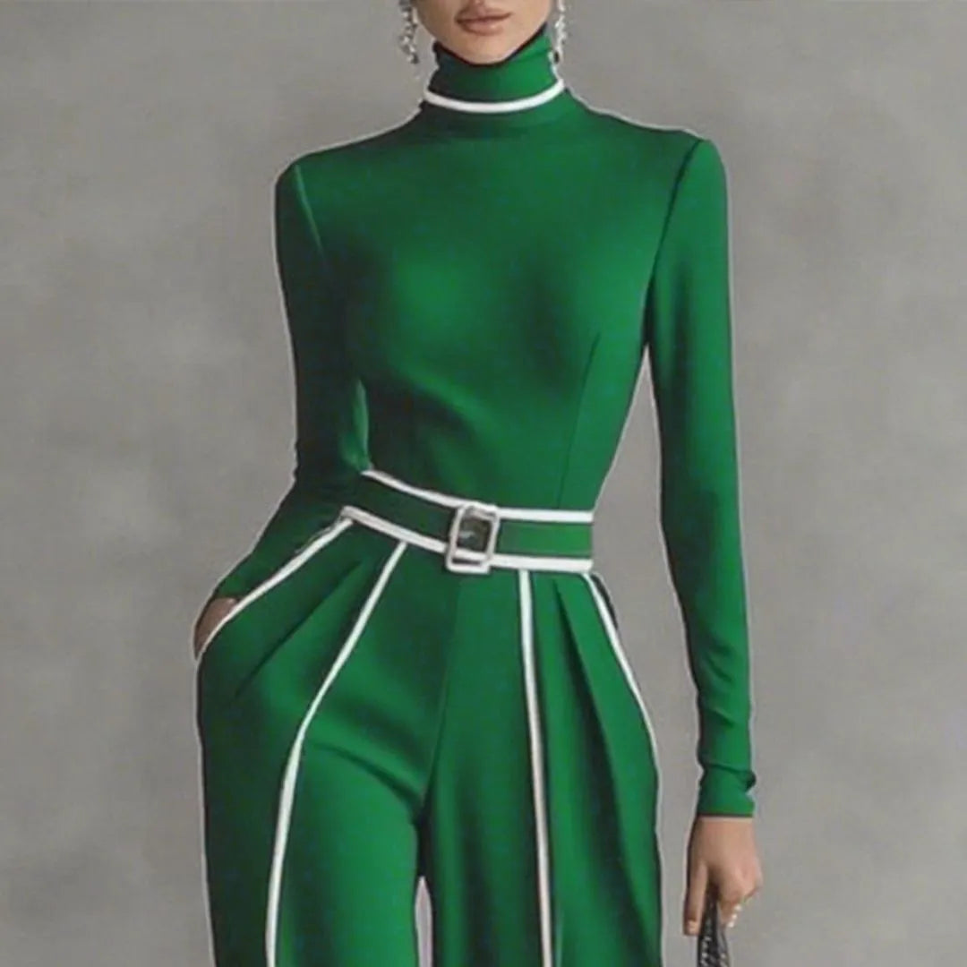 Women’s Color-Block Turtleneck Long-Sleeve Top Artisio