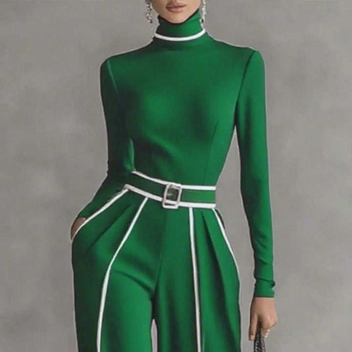 Women’s Color-Block Turtleneck Long-Sleeve Top Artisio