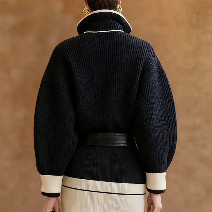 Women’s Contrast-Trim Zip Mock-Neck Sweater Artisio