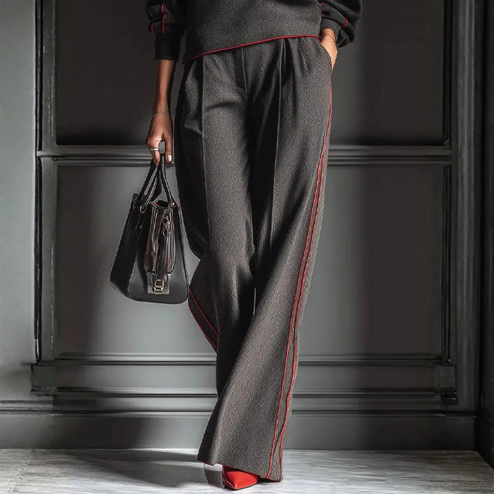 Women’s Contrast Piping Straight-Leg Pants Artisio