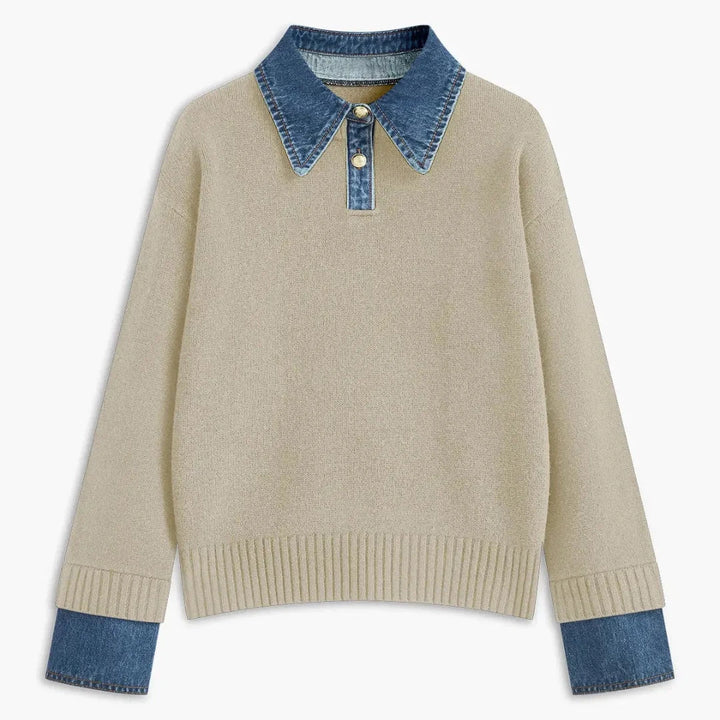 Women’s Denim Collar and Cuff Sweater Artisio