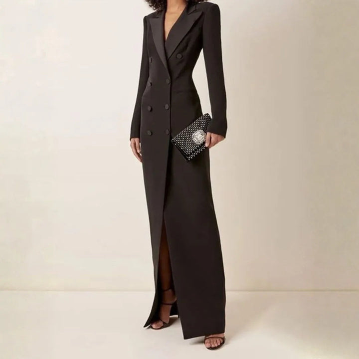 Women’s Double-Breasted Tuxedo Maxi Dress Artisio