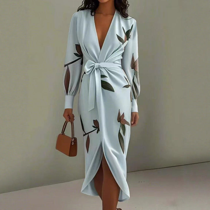 Women Botanical Wrap Dress Artisio