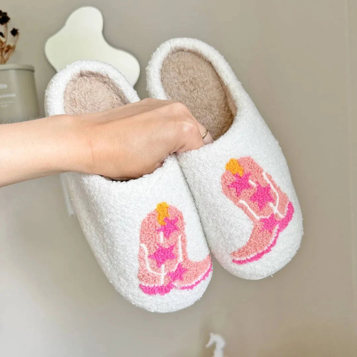 Women’s Embroidered Cowgirl Boots Slippers Artisio