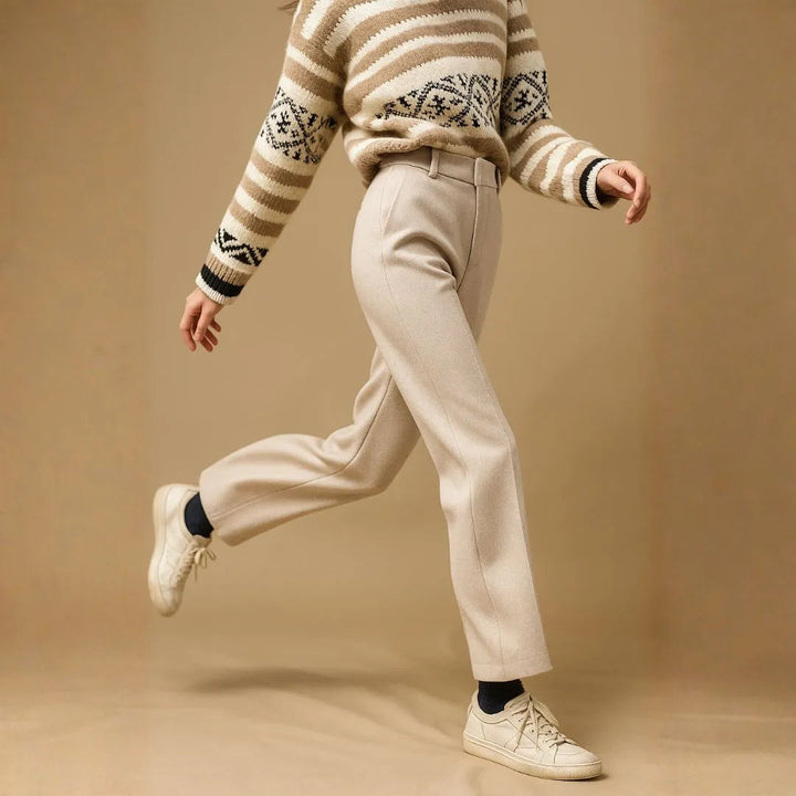 Women’s High-Waist Wool Straight-Leg Trousers Artisio