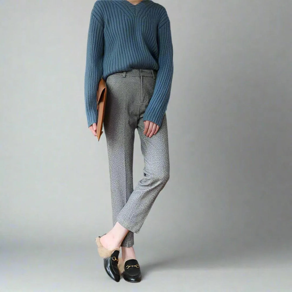 Women’s High-Waist Wool Straight-Leg Trousers Artisio