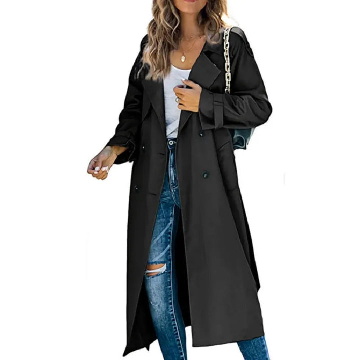 Women’s Long Double-Breasted Trench Coat