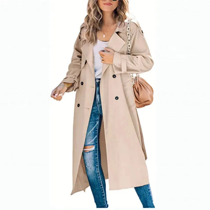 Women’s Long Double-Breasted Trench Coat