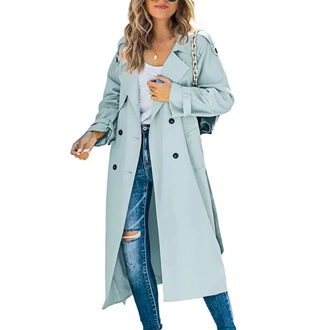Women’s Long Double-Breasted Trench Coat