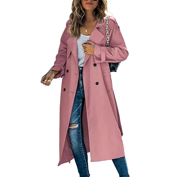 Women’s Long Double-Breasted Trench Coat